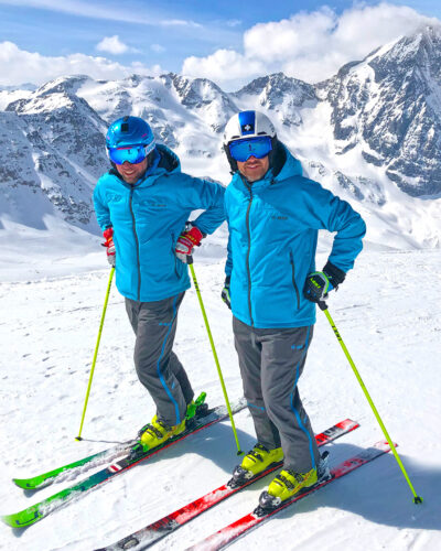 Michael Dohmen und Jörn Neßlinger beim Superskitest in Sulden